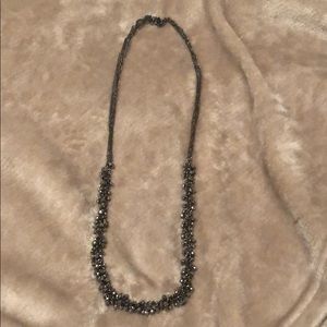 Long dark grey necklace